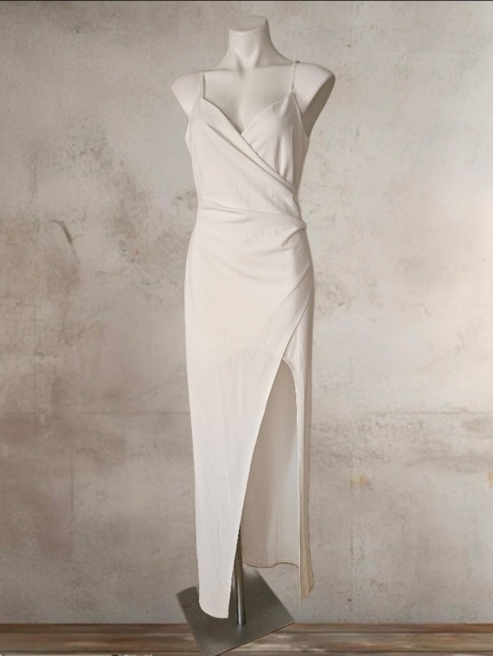 Windsor White Maxi Slip Dress with Side Slit
